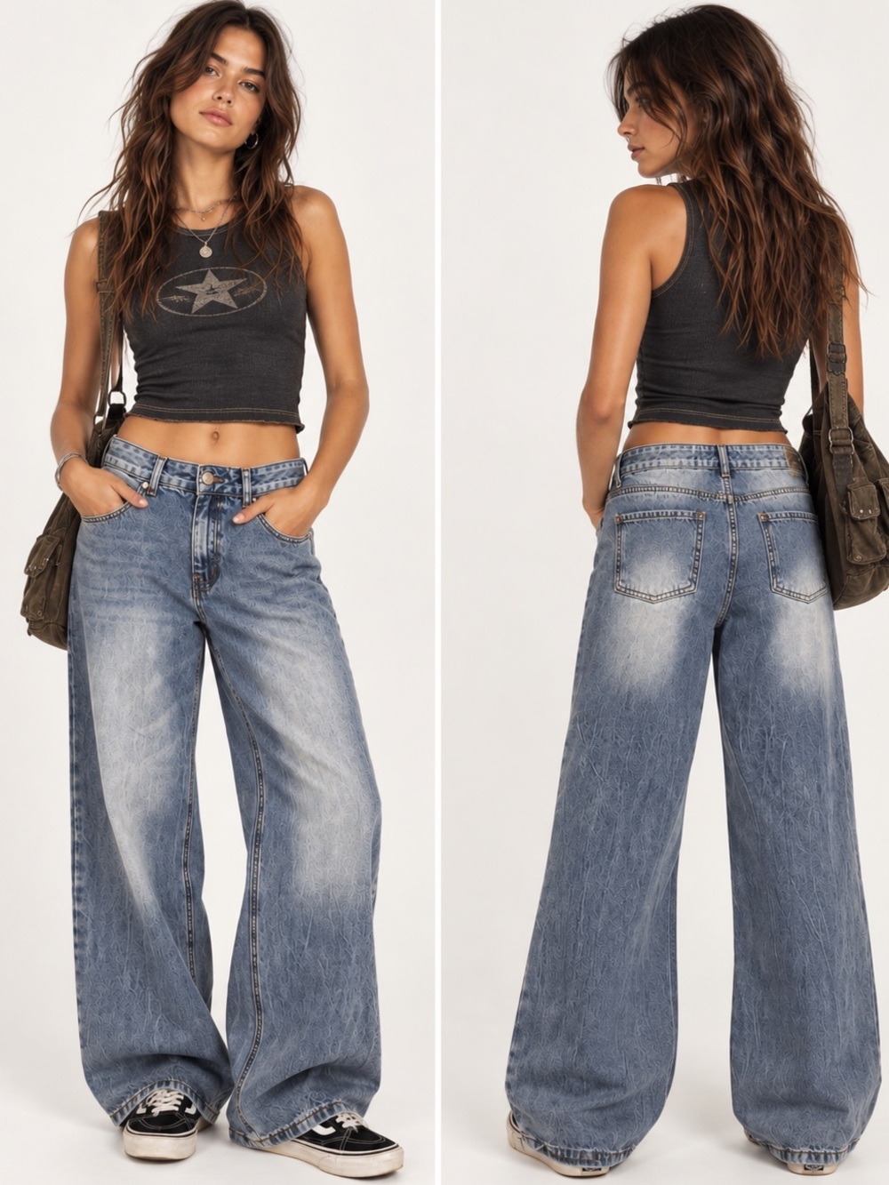 Disclosure Light Blue Wide Leg Skater Grunge Y2K Relaxed Casual Jeans Size 28